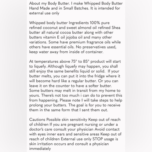 Disclaimer About Body Butter Shipping is Weather Permitting Due to Melting 🫠 - Picture 5 of 12